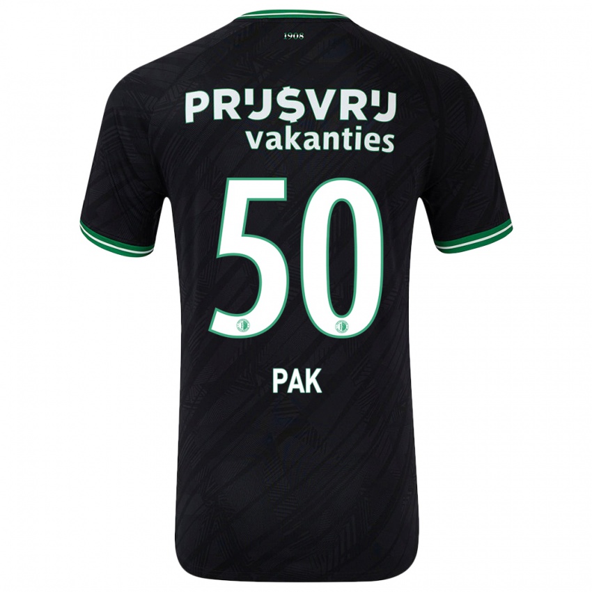 Bambino Maglia Sam Pak #50 Nero Verde Kit Gara Away 2024/25 Maglietta