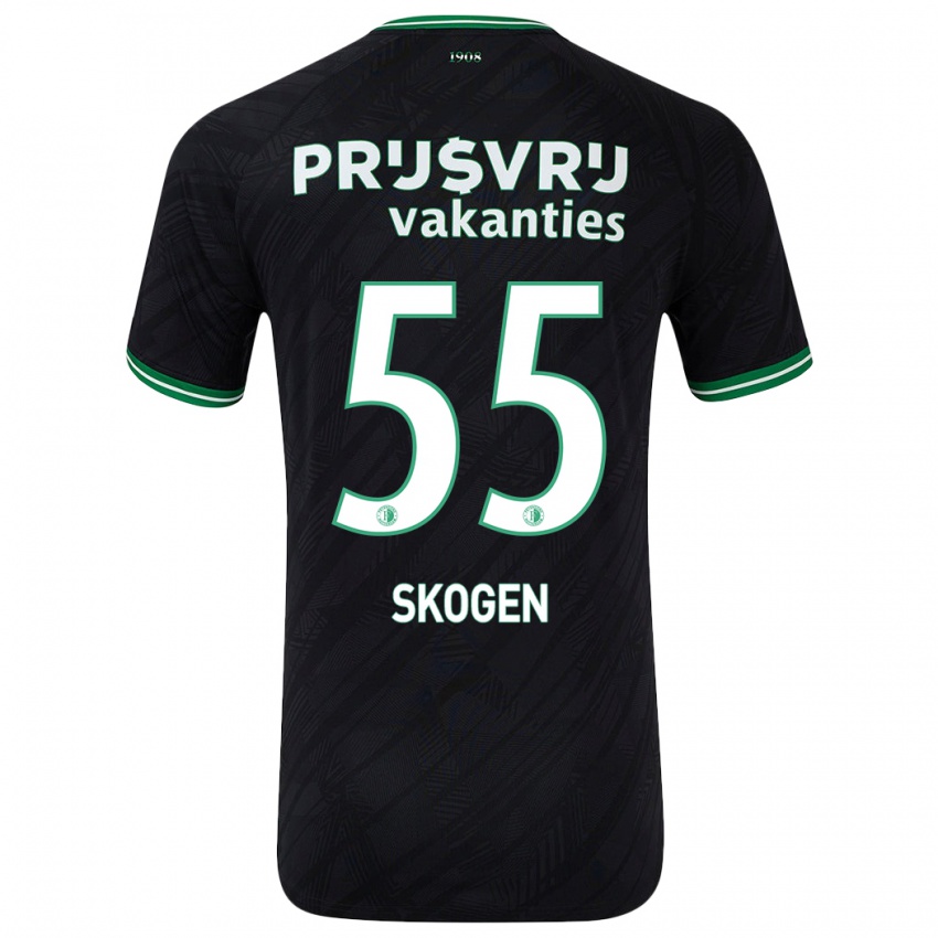 Bambino Maglia Sondre Skogen #55 Nero Verde Kit Gara Away 2024/25 Maglietta