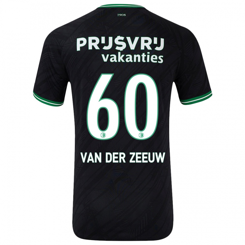 Bambino Maglia Twan Van Der Zeeuw #60 Nero Verde Kit Gara Away 2024/25 Maglietta