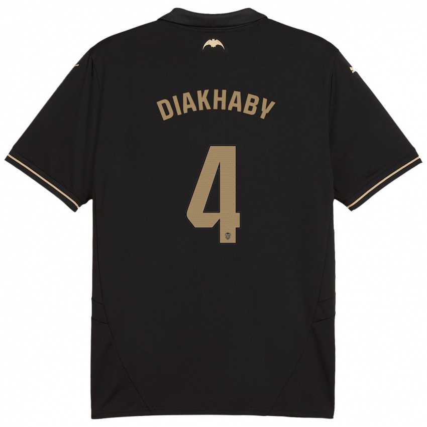 Bambino Maglia Mouctar Diakhaby #4 Nero Kit Gara Away 2024/25 Maglietta