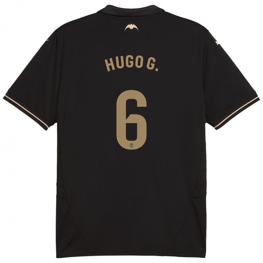 Bambino Maglia Hugo Guillamon #6 Nero Kit Gara Away 2024/25 Maglietta