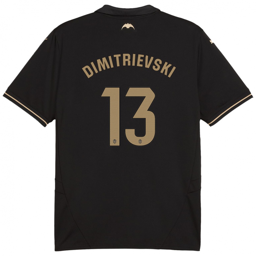 Bambino Maglia Stole Dimitrievski #13 Nero Kit Gara Away 2024/25 Maglietta