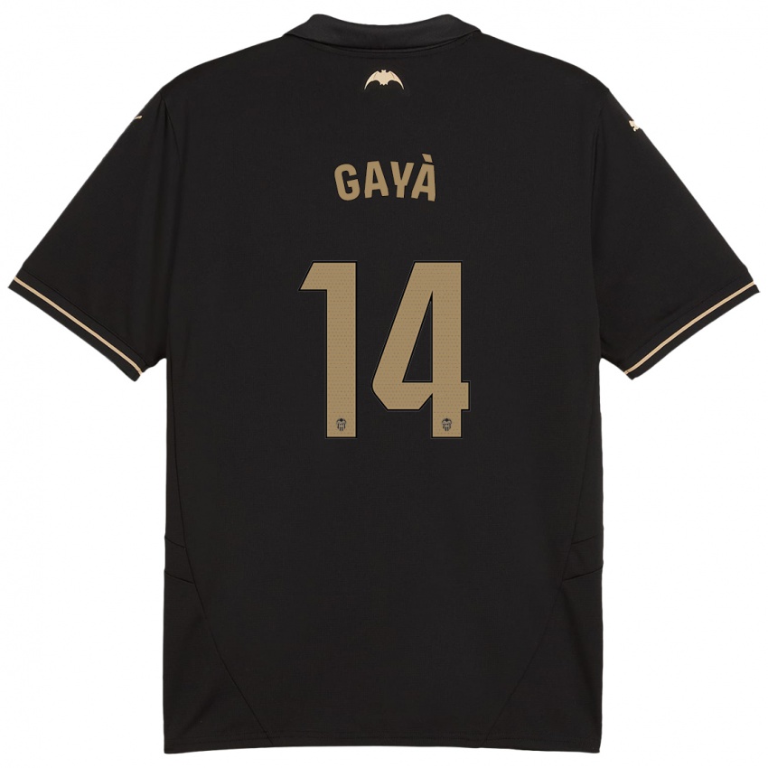 Bambino Maglia Jose Gaya #14 Nero Kit Gara Away 2024/25 Maglietta