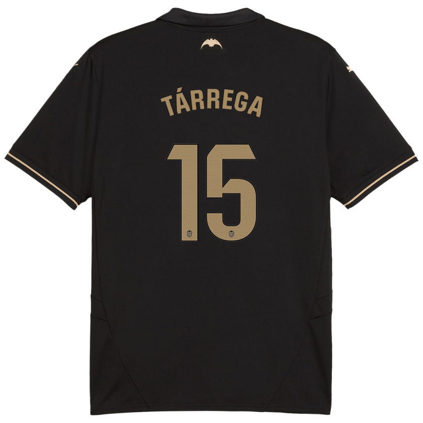 Bambino Maglia César Tárrega #15 Nero Kit Gara Away 2024/25 Maglietta