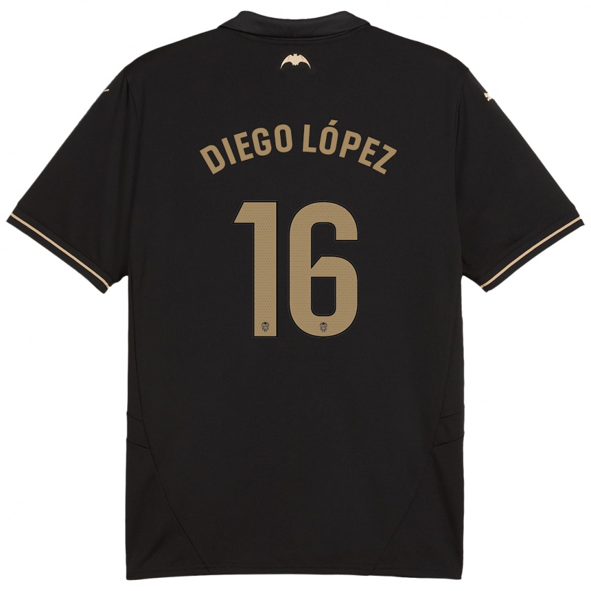 Bambino Maglia Diego Lopez #16 Nero Kit Gara Away 2024/25 Maglietta