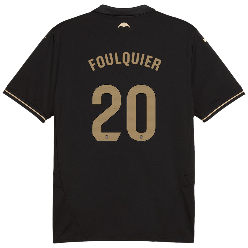 Bambino Maglia Dimitri Foulquier #20 Nero Kit Gara Away 2024/25 Maglietta