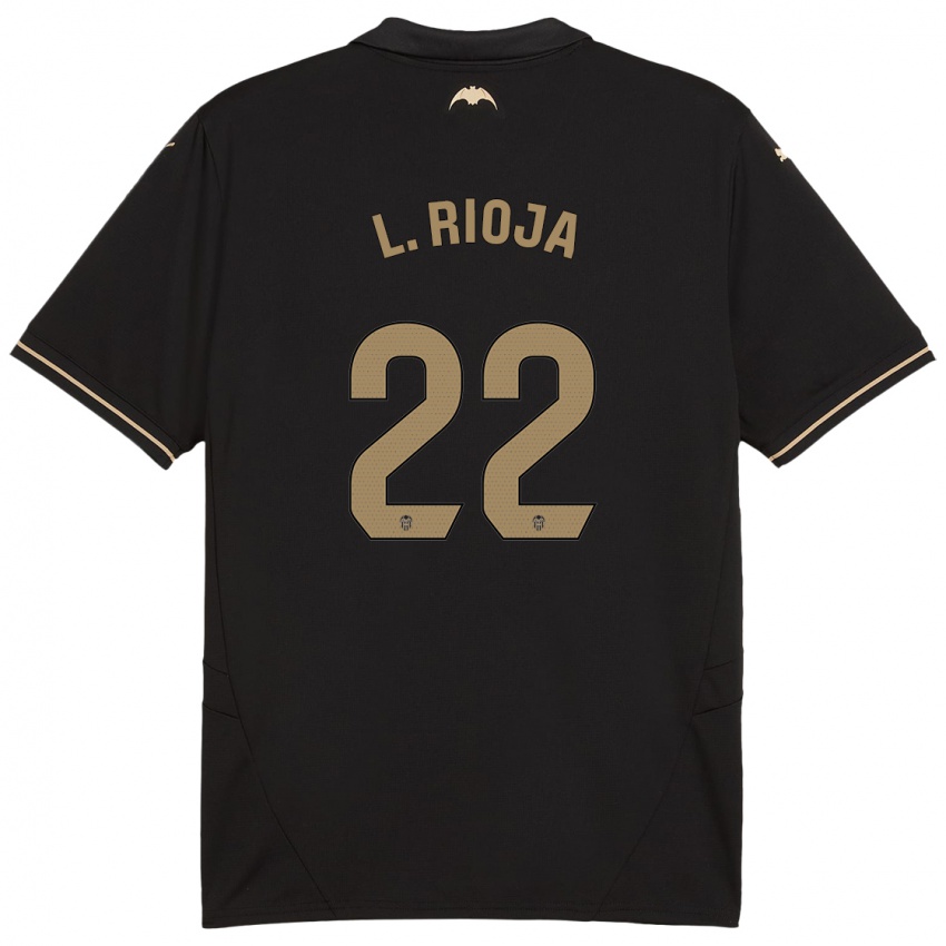 Bambino Maglia Luis Rioja #22 Nero Kit Gara Away 2024/25 Maglietta