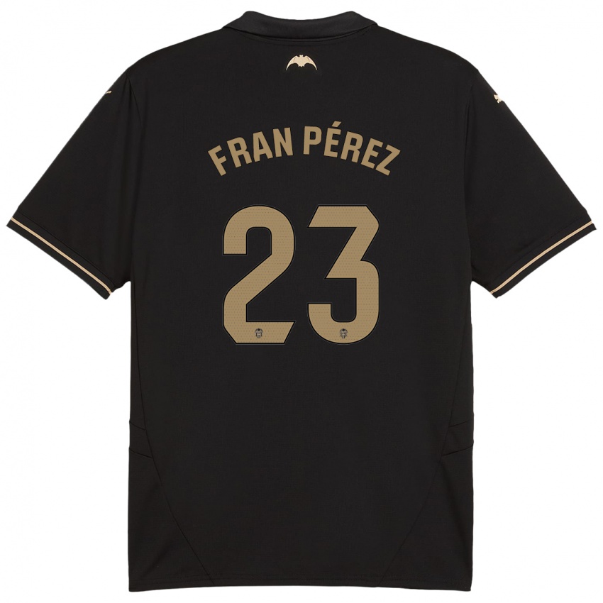 Bambino Maglia Fran Pérez #23 Nero Kit Gara Away 2024/25 Maglietta