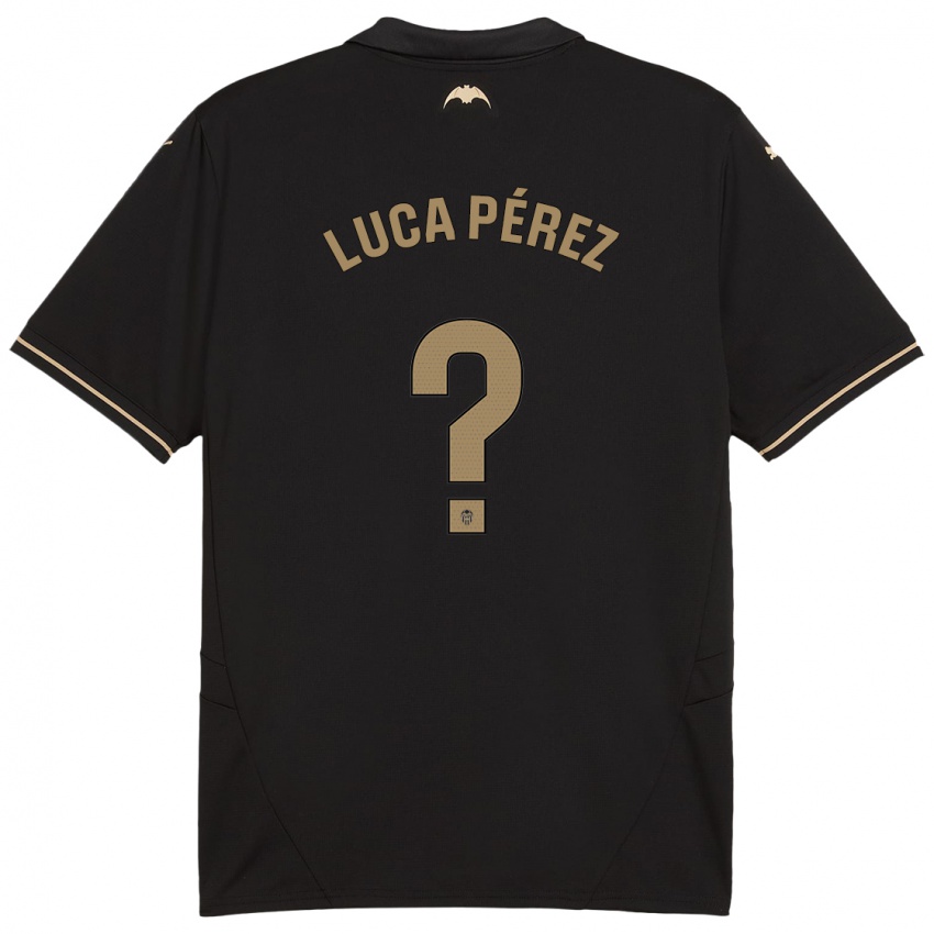 Bambino Maglia Simón Luca Pérez #0 Nero Kit Gara Away 2024/25 Maglietta