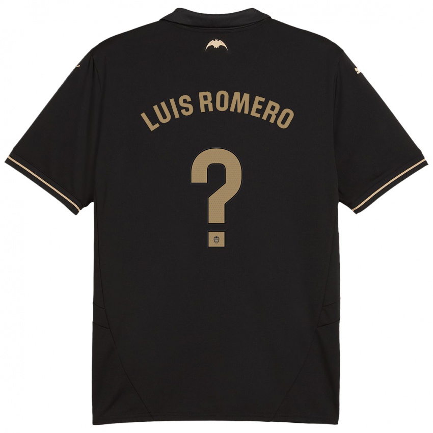 Bambino Maglia Luis Romero #0 Nero Kit Gara Away 2024/25 Maglietta