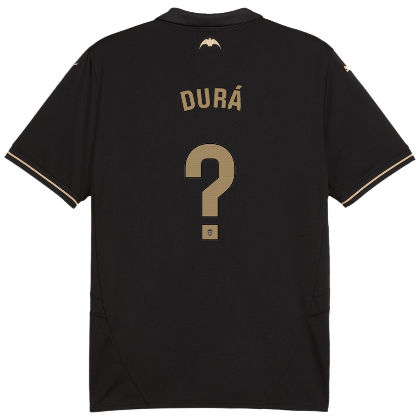 Bambino Maglia Jaume Durá #0 Nero Kit Gara Away 2024/25 Maglietta