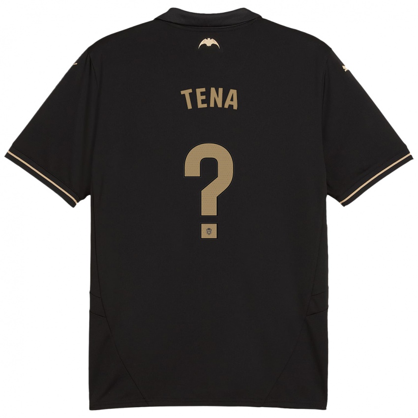 Bambino Maglia Javier Tena #0 Nero Kit Gara Away 2024/25 Maglietta