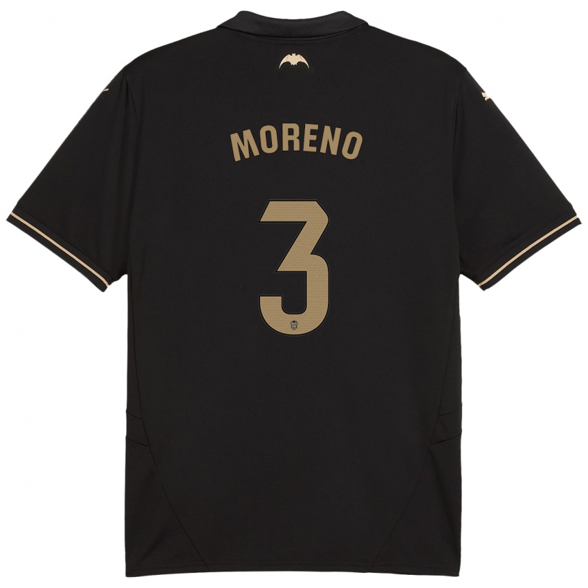 Bambino Maglia Diego Moreno #3 Nero Kit Gara Away 2024/25 Maglietta