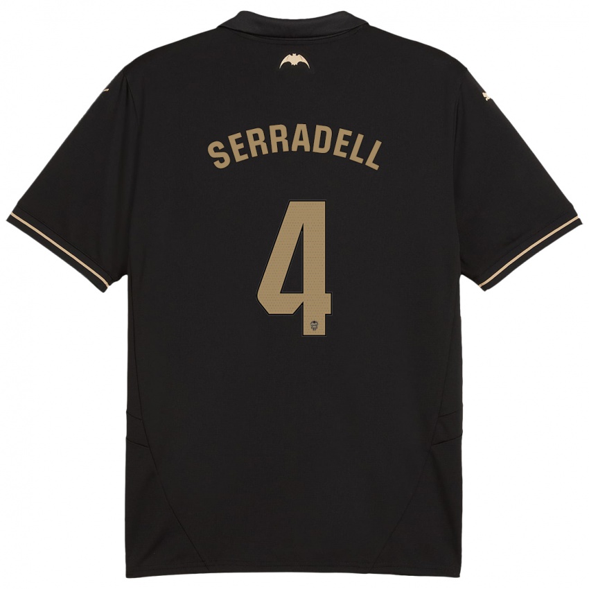 Bambino Maglia Álex Serradell #4 Nero Kit Gara Away 2024/25 Maglietta