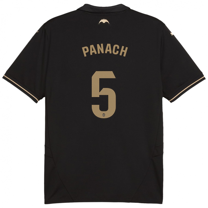 Bambino Maglia Alejandro Panach #5 Nero Kit Gara Away 2024/25 Maglietta