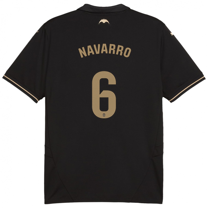 Bambino Maglia Javi Navarro #6 Nero Kit Gara Away 2024/25 Maglietta