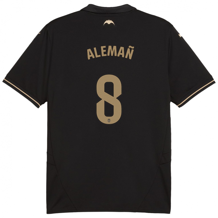 Bambino Maglia Pedro Alemañ #8 Nero Kit Gara Away 2024/25 Maglietta