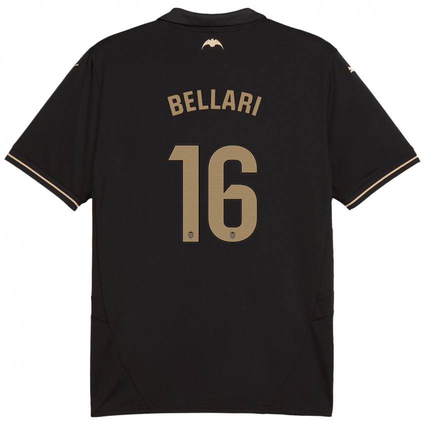 Bambino Maglia Hamza Bellari #16 Nero Kit Gara Away 2024/25 Maglietta