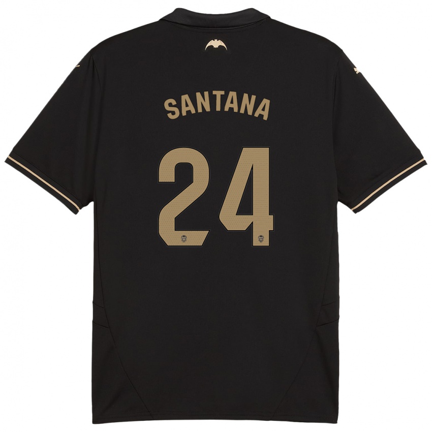 Bambino Maglia Ismael Santana #24 Nero Kit Gara Away 2024/25 Maglietta