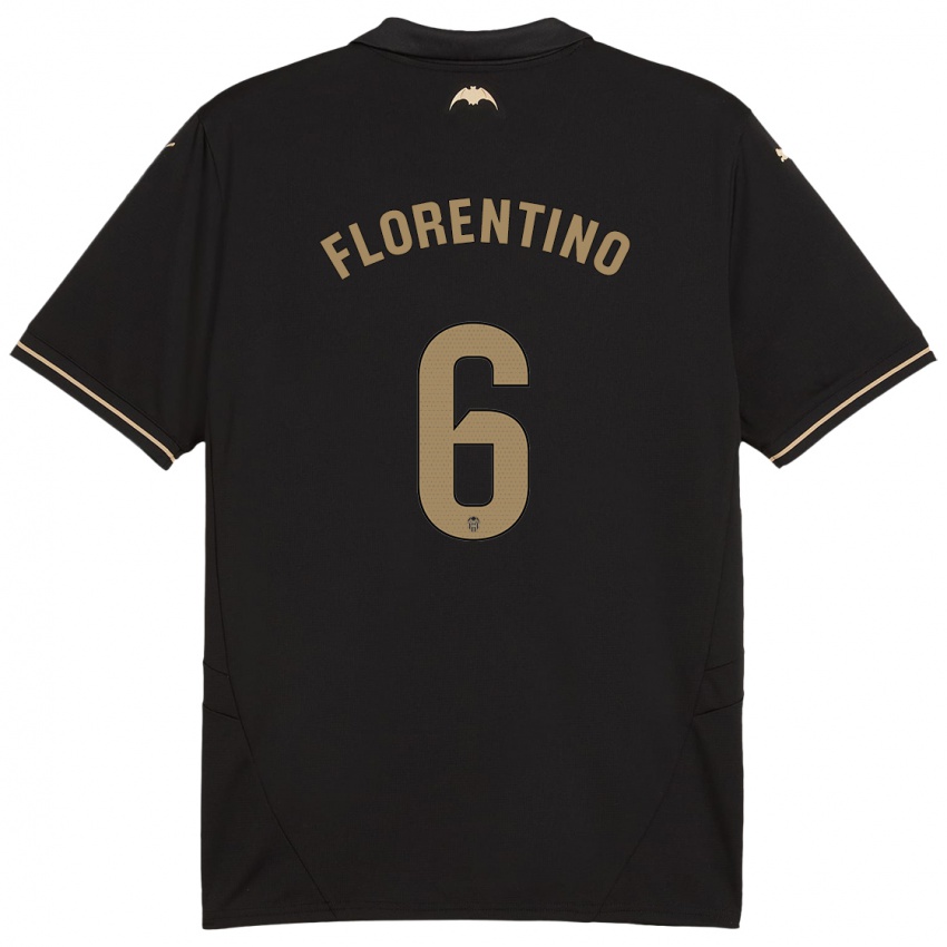 Bambino Maglia Claudia Florentino #6 Nero Kit Gara Away 2024/25 Maglietta