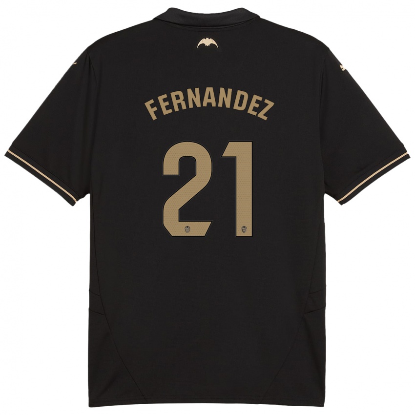 Bambino Maglia Estela Fernández #21 Nero Kit Gara Away 2024/25 Maglietta