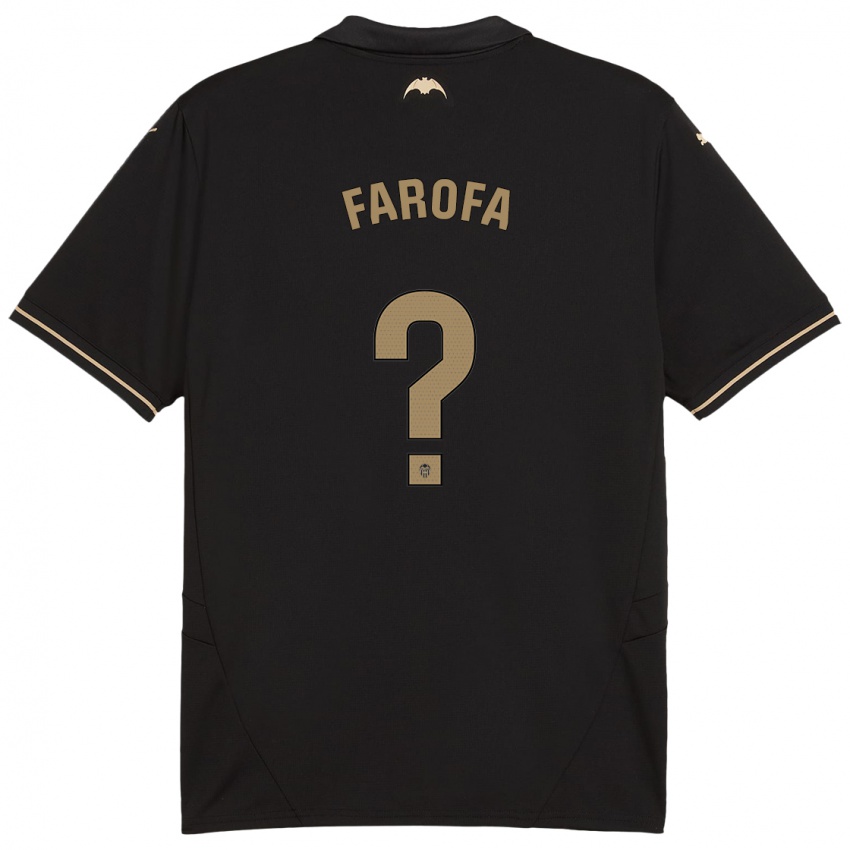 Bambino Maglia Rodrigo Farofa #0 Nero Kit Gara Away 2024/25 Maglietta