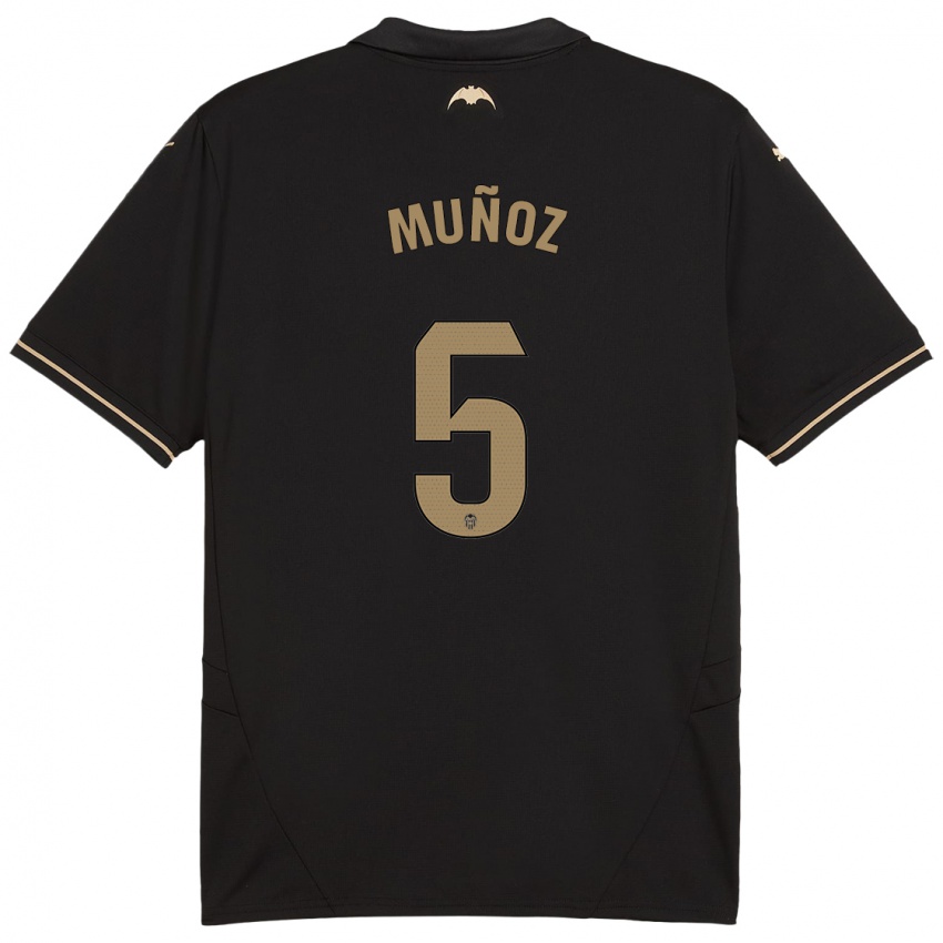 Bambino Maglia Iván Muñoz #5 Nero Kit Gara Away 2024/25 Maglietta