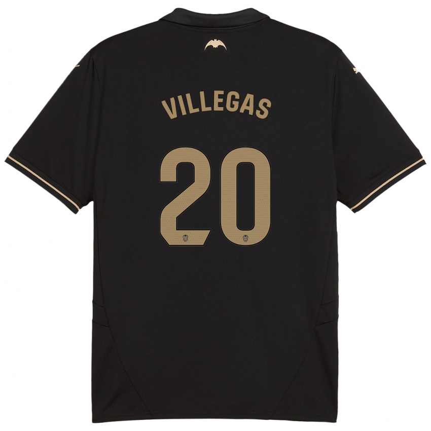 Bambino Maglia Noelia Villegas #20 Nero Kit Gara Away 2024/25 Maglietta