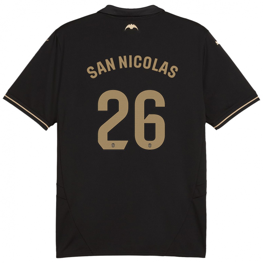 Bambino Maglia Olga San Nicolas #26 Nero Kit Gara Away 2024/25 Maglietta