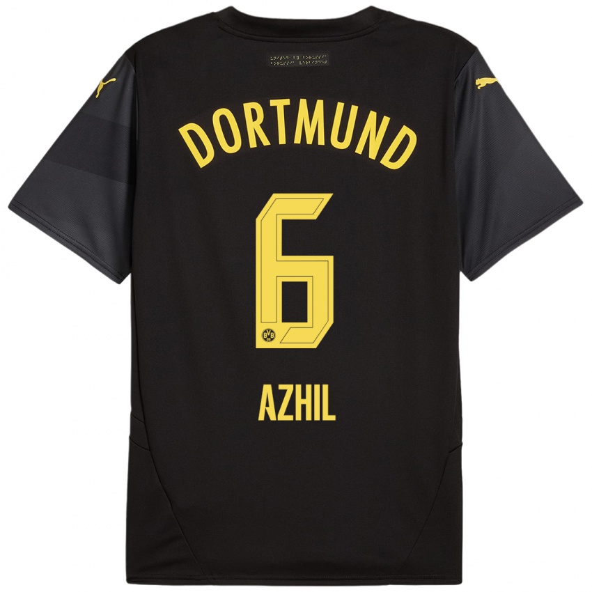 Bambino Maglia Ayman Azhil #6 Nero Giallo Kit Gara Away 2024/25 Maglietta