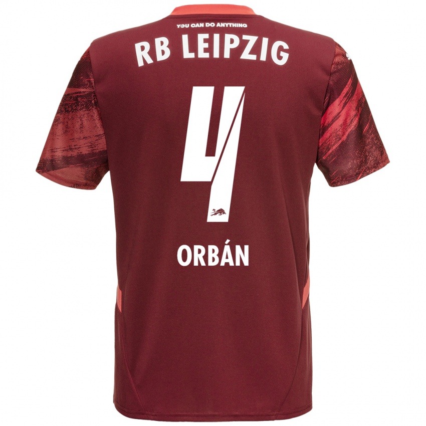 Bambino Maglia Willi Orban #4 Borgogna Kit Gara Away 2024/25 Maglietta