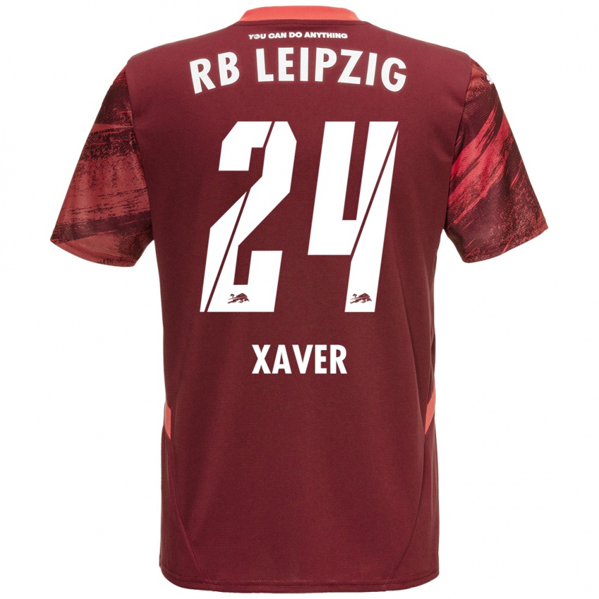 Bambino Maglia Xaver Schlager #24 Borgogna Kit Gara Away 2024/25 Maglietta