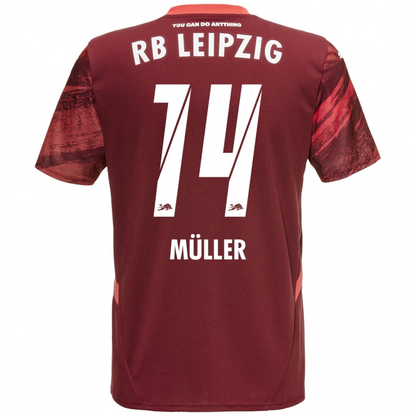 Bambino Maglia Hannes Müller #14 Borgogna Kit Gara Away 2024/25 Maglietta