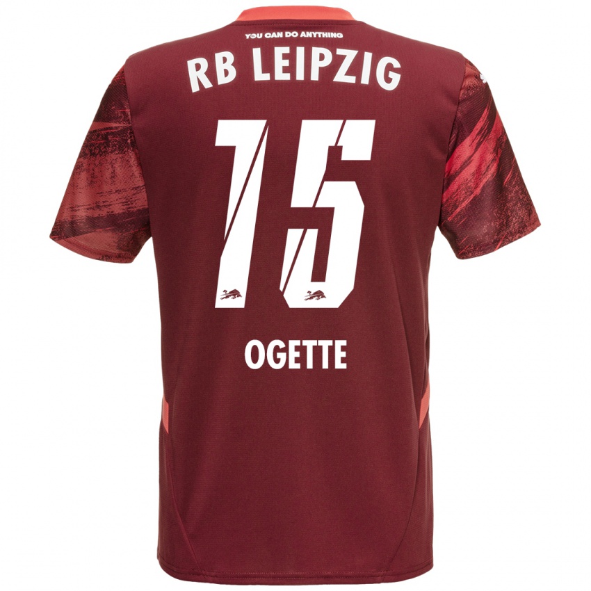 Bambino Maglia Israel Ogette #15 Borgogna Kit Gara Away 2024/25 Maglietta