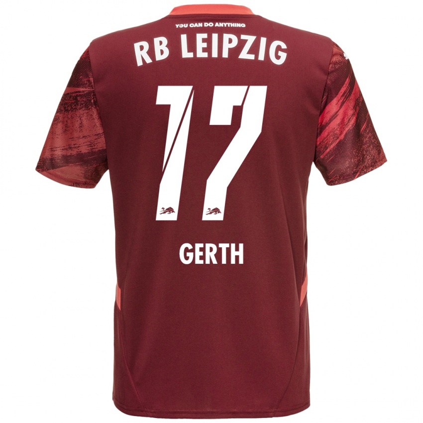 Bambino Maglia Amos Gerth #17 Borgogna Kit Gara Away 2024/25 Maglietta