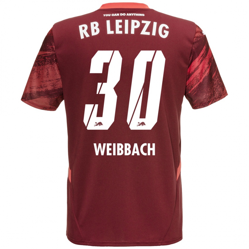 Bambino Maglia Noah Weißbach #30 Borgogna Kit Gara Away 2024/25 Maglietta