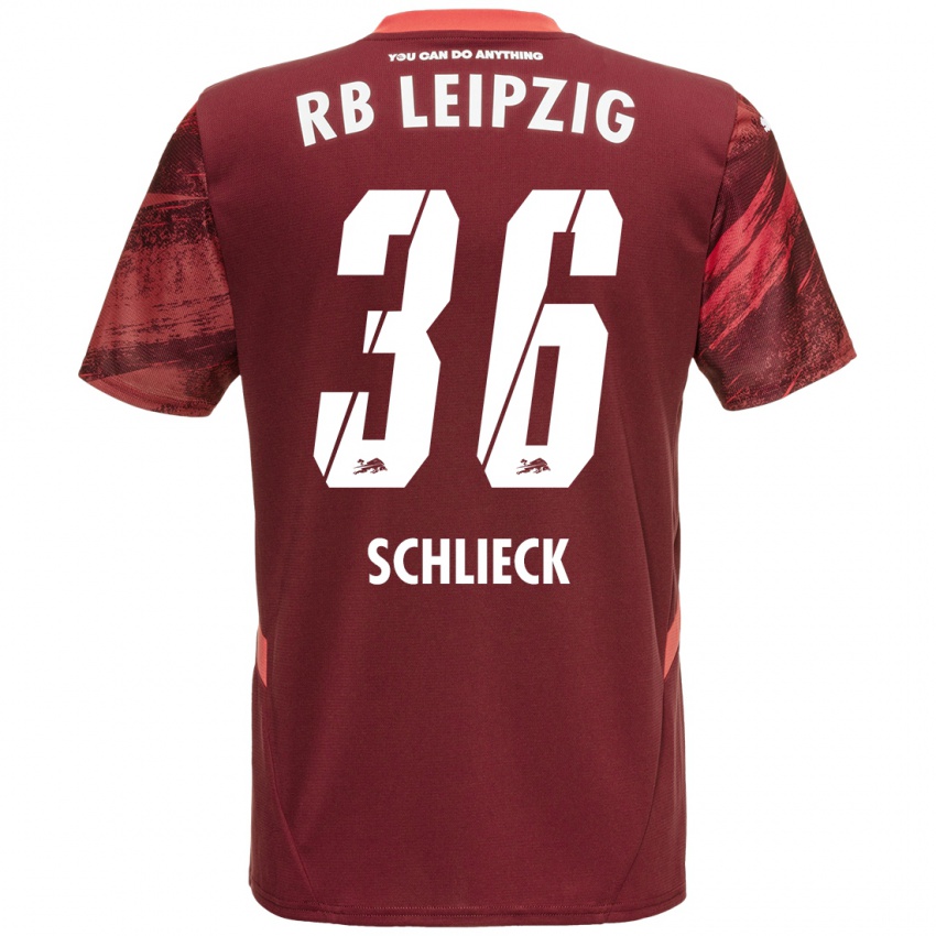 Bambino Maglia Timo Schlieck #36 Borgogna Kit Gara Away 2024/25 Maglietta