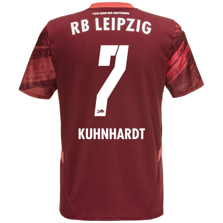 Bambino Maglia Paul Kühnhardt #7 Borgogna Kit Gara Away 2024/25 Maglietta