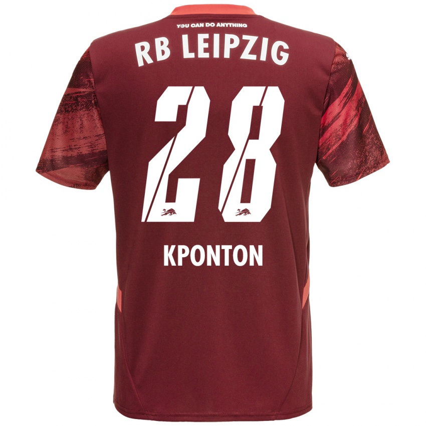 Bambino Maglia Marwan Kponton #28 Borgogna Kit Gara Away 2024/25 Maglietta