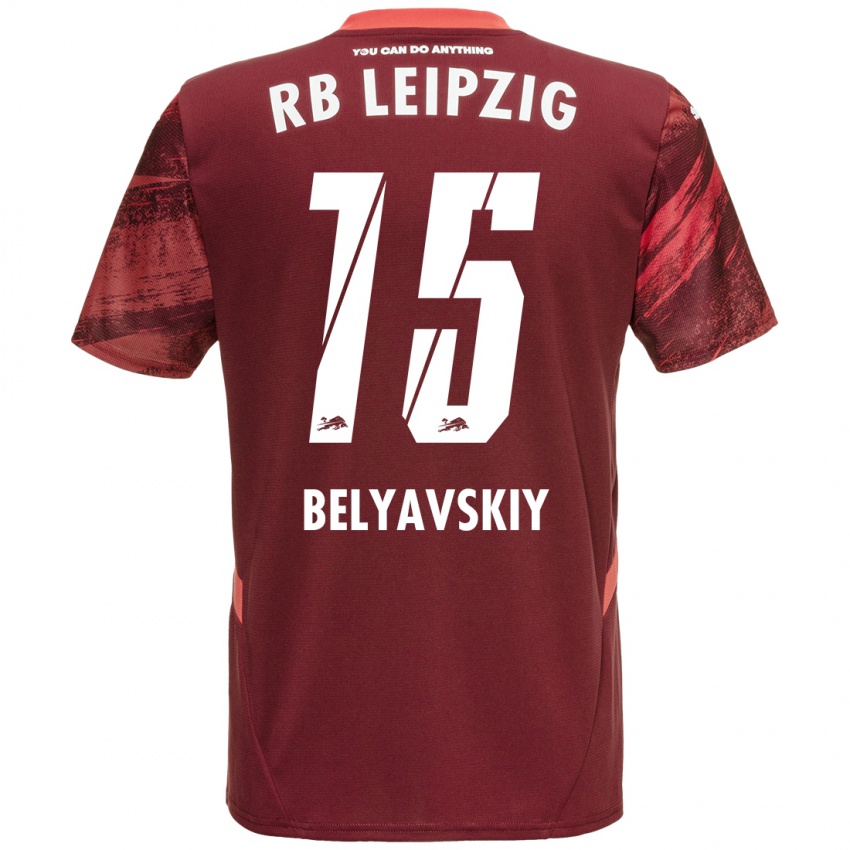 Bambino Maglia David Belyavskiy #15 Borgogna Kit Gara Away 2024/25 Maglietta