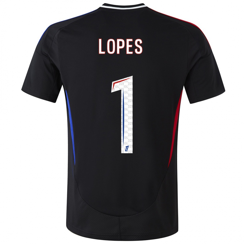 Bambino Maglia Anthony Lopes #1 Nero Kit Gara Away 2024/25 Maglietta