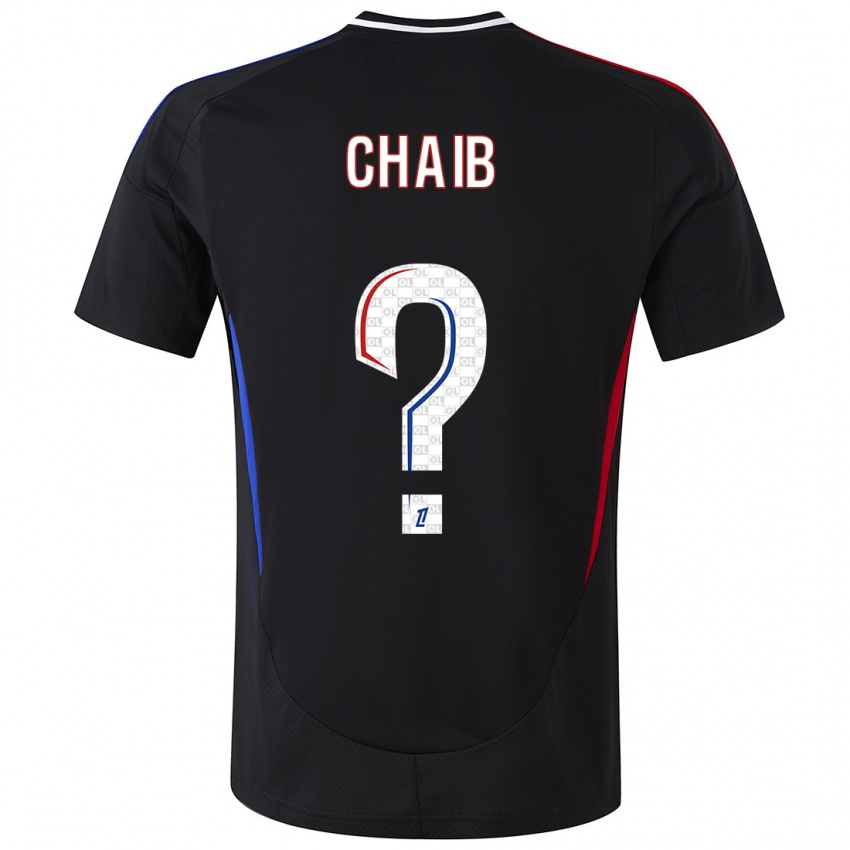 Bambino Maglia Yacine Chaib #0 Nero Kit Gara Away 2024/25 Maglietta