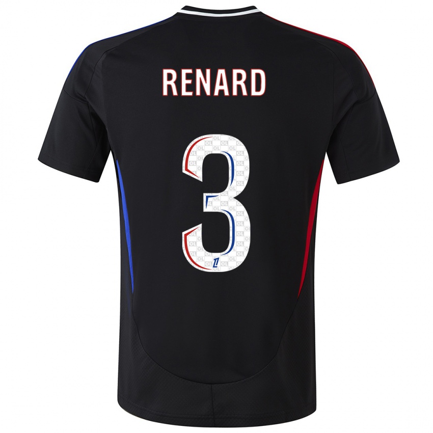 Bambino Maglia Wendie Renard #3 Nero Kit Gara Away 2024/25 Maglietta