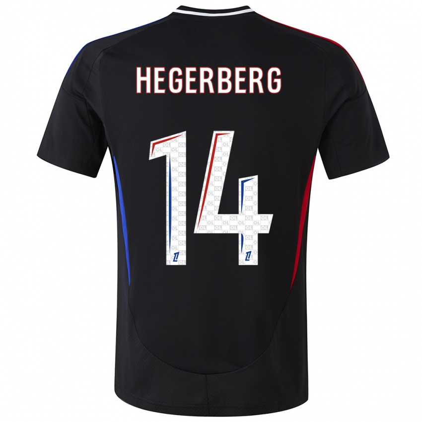 Bambino Maglia Ada Hegerberg #14 Nero Kit Gara Away 2024/25 Maglietta