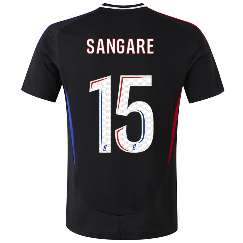 Bambino Maglia Wassa Sangaré #15 Nero Kit Gara Away 2024/25 Maglietta