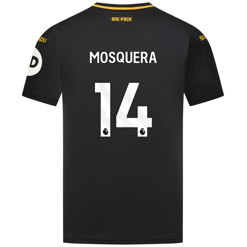 Bambino Maglia Yerson Mosquera #14 Nero Kit Gara Away 2024/25 Maglietta