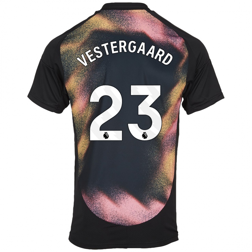 Bambino Maglia Jannik Vestergaard #23 Nero Bianco Kit Gara Away 2024/25 Maglietta