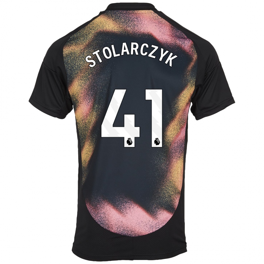 Bambino Maglia Jakub Stolarczyk #41 Nero Bianco Kit Gara Away 2024/25 Maglietta