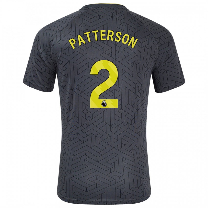 Bambino Maglia Nathan Patterson #2 Nero Giallo Kit Gara Away 2024/25 Maglietta