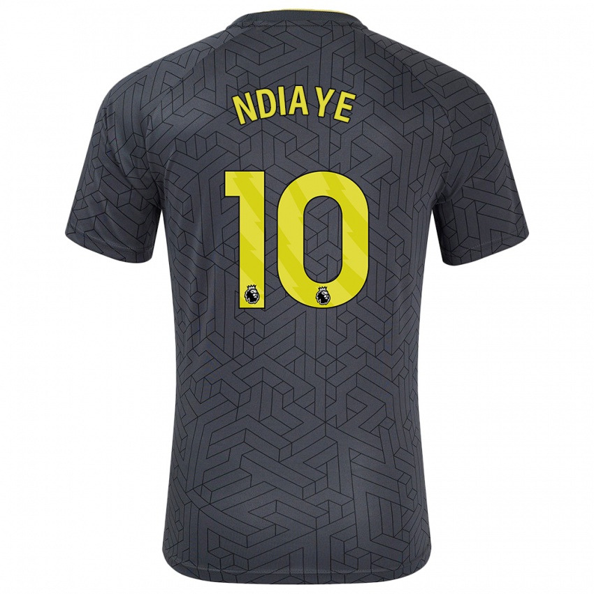 Bambino Maglia Iliman Ndiaye #10 Nero Giallo Kit Gara Away 2024/25 Maglietta